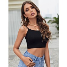 Liona Kadın Siyah Renk Sırtı Açık Çapraz Ipli Super Crop Mini Büstiyer