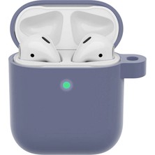 Wozlo Airpods 1. ve 2. Nesil Uyumlu Koruyucu Silikon Kılıf - Silikon Koruma Kılıfı - Lila