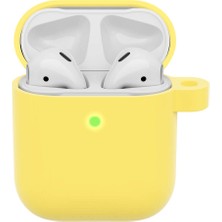 Wozlo Airpods 1. ve 2. Nesil Uyumlu Koruyucu Silikon Kılıf - Silikon Koruma Kılıfı - Sarı