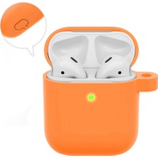 Wozlo Airpods 1. ve 2. Nesil Uyumlu Koruyucu Silikon Kılıf - Silikon Koruma Kılıfı - Turuncu