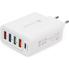 Quick Charge 48W 4 USB + 18W Pd Çoklu Şarj Başlığı Type C Girişli Hızlı Şarj Adaptörü A501-1