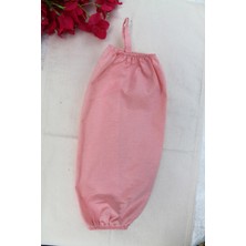 Emtory Home Pembe Çift Lastikli Keten Poşetlik - Mutfak Düzenleyici