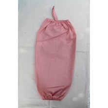 Emtory Home Pembe Çift Lastikli Keten Poşetlik - Mutfak Düzenleyici