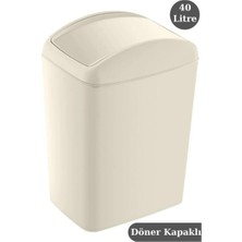 Digithome Soft Çöp Kovası Döner Kapaklı 40 Lt Latte - 190-02