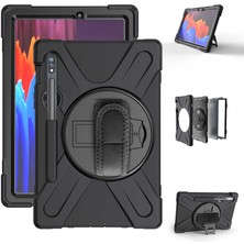 HEPTEKİLETİŞİM Samsung Galaxy Tab S7 Fe / S7 Plus / S8 Plus 12.4 Inc Kılıf Askılı Standlı Tank Koruyucu Dönen X800 T730 T970 (Defender)