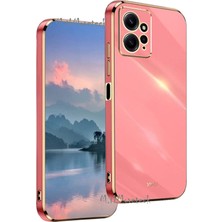 MTK Moveteck Xiaomi Redmi Note 12 4g Uyumlu Kılıf Kamera Lens Korumalı Parlak Gold Altın Kenarlı Yumuşak Silikon Kapak