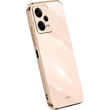 MTK Moveteck Xiaomi Poco X5 5g Uyumlu Kılıf Kamera Lens Korumalı Parlak Gold Altın Kenarlı Yumuşak Silikon Kapak