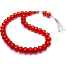 Tesbih Rüyası Basık Teker Kesim Sıkma Kehribar Gümüş Kamçı