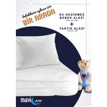 Mavi Ay Yatak Su Sıvı Geçirmez Bebek Alezi 60 x 120 Yatak Koruyucu