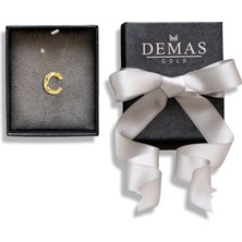 Demasgold Pırlanta 14 Ayar Altın Kalemli C Harfi Kolye
