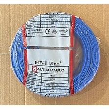 Altın Kablo 1.5 mm Nya Kablo Tek Damar Mavi 100 Metre