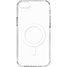 Kılıf Adam Apple iPhone Se 2020 Kılıf Magsafe Şarj Özellikli Şeffaf Sert Pc  Embos Kapak