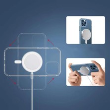 Kılıf Adam Apple iPhone 13 Kılıf Magsafe Şarj Özellikli Şeffaf Sert Pc  Embos Kapak