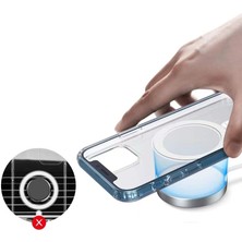 Kılıf Adam Apple iPhone 13 Kılıf Magsafe Şarj Özellikli Şeffaf Sert Pc  Embos Kapak