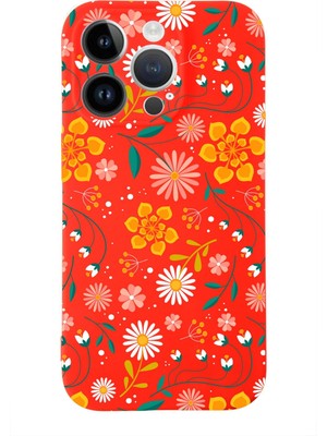Printify Apple iPhone 14 Pro Max ile Uyumlu Lansman Kılıf Çiçek Tasarımlı Içi Kadife Kapak