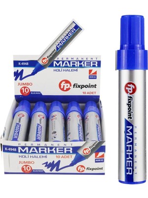 Fixpoint Jumbo Koli Kalemi Marker 10 mm Mavi 10 Adet