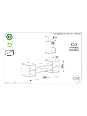 Rafline Zeo Tv Ünitesi Ceviz