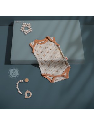 Tiffany Baby Kız Bebek Çiçek Desenli Body Krem/somon 38009