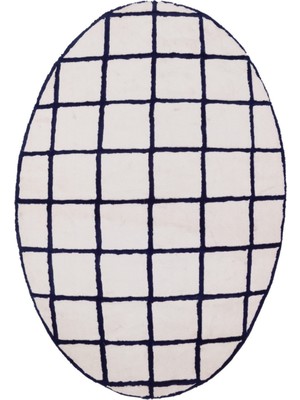 Dericibey Krem Renk Oval Peluş Halı 80 x 150 cm