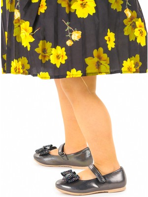 Kiko Kids Cırtlı Fiyonklu Kız Çocuk Babet Ayakkabı Ege 200 Vakko