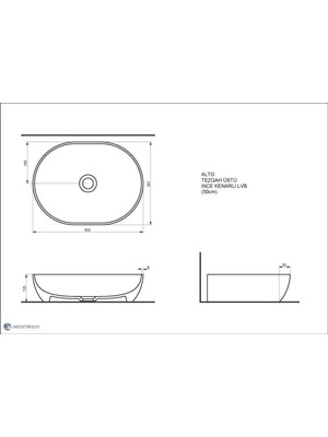 Seramiksan Alto Lavabo Mat Antrasit 50 cm