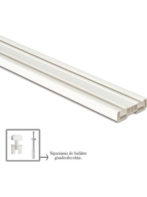 Fırat 2 Raylı Korniş Perde Rayı 2''li Modern Stil PVC Plastik Malzeme ile Kolay Montaj