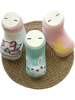 Olay Socks 6'lı Paket Kız Bebek Altı Kaymaz Pamuk Patik Çorap