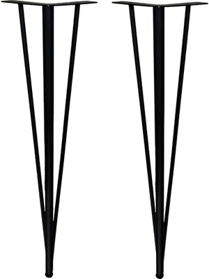 Eym 2 Adet Firkete Masa Ayağı 71 cm Mat Siyah Mobilya Ayak Pabuçlu