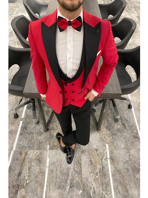 Fc Plus DAMATLIK YELEKLİ KIRMIZI TAKIM ELBİSE