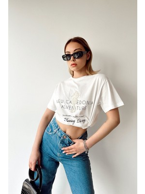 Spesniks Inci Detay T-Shirt-Ekru