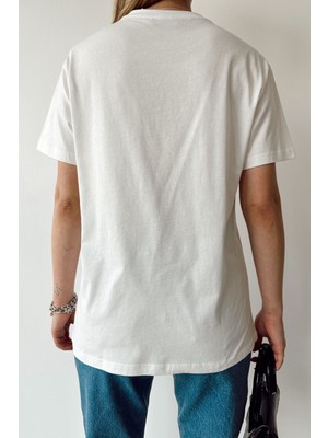 Spesniks Inci Detay T-Shirt-Ekru