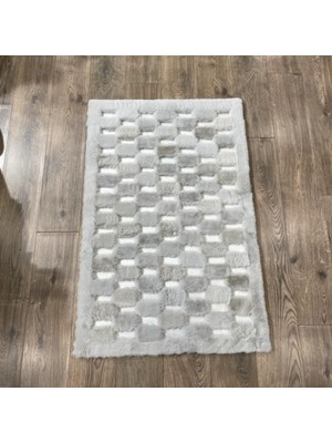 Dericibey Gri Renk Parçalı Peluş Halı 240 x 340 cm