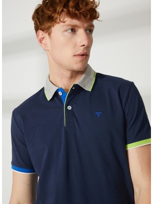 Fred Mello Mavi Erkek Polo T-Shirt FM23S19QUBLUE