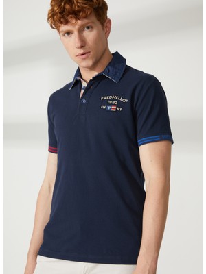 Fred Mello Mavi Erkek Polo T-Shirt FM23S23QCBLUE