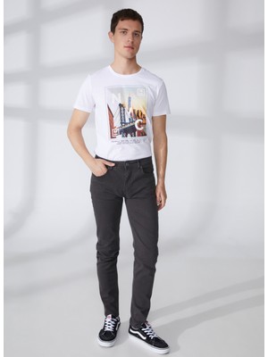 Fred Mello Normal Bel Normal Paça Slim Fit Siyah Erkek Denim Pantolon FM23S26PDCARBON