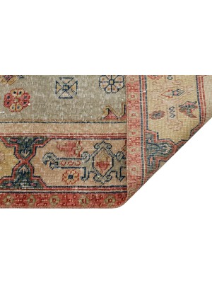 Sempati Halı Romantik Vintage Gül Desenli Yün Halı Eskitme Halı - 110X216 cm 9925