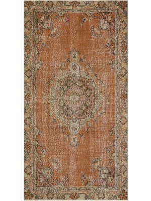 Sempati Halı Doğal Vintage El Dokuma  Eşsiz Halı Eskitme Halısı - 119X226 cm 9924