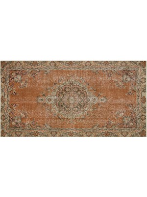 Sempati Halı Doğal Vintage El Dokuma  Eşsiz Halı Eskitme Halısı - 119X226 cm 9924