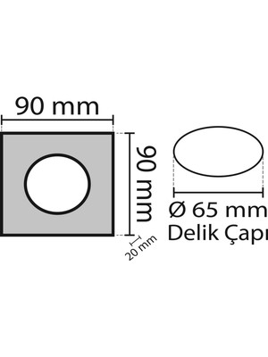 Noas Zeus Cam Kasa Kare Dekoratif Spot (Ampulsuz) Noas