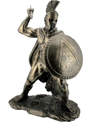 Veronese Mızrak Atan Spartan Leonidas Savaşçı Figürü 52CM