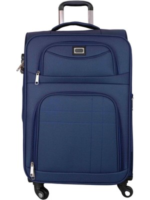 Bagacar Ultra Hafif Körüklü Kumaş Büyük Boy Valiz Lacivert