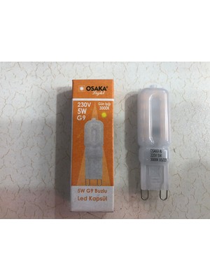 Osaka 3 Adet Osaka 5W= 40W 380 Lümen G9 Buzlu LED Lamba 3000 Kelvin Sarı