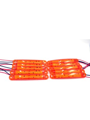 Emir 10 Adet Turuncu Parmak Lamba 9 LED Su Geçirmez 12V 24V Emir