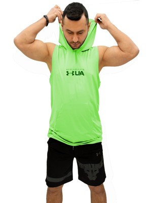 Under Armour  Performance Neon Yeşili Dalgıç Kumaş Kapüşonlu Atlet