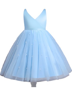 Nsm Kız Çocuk Kısa Anvelop Büzgü Detaylı Arka Fiyonk Detaylı Mezuniyet Parti Abiye Saten Elbise