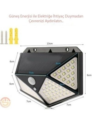 Solar Bahçe Aydınlatma Lambası 100 Led