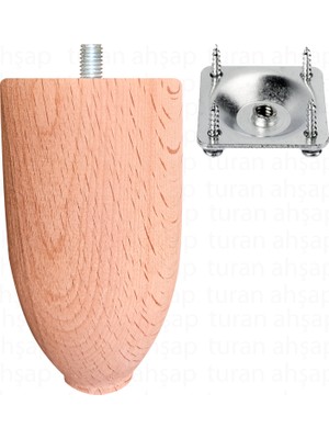 Turan Ahşap Koltuk Ayağı - Sehpa Ayağı - Ahşap Ayak - Uzunluk: 14 cm / Çap: 5.5 cm