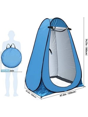 M&r Group Otomatik Kabin Çadırı ; Giyinme,wc,duş Amaçlı Kullanım, Mavirenk