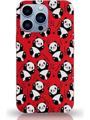 Printify Apple iPhone 13 Pro ile Uyumlu Lansman Kılıf Panda Tasarımlı Içi Kadife Kaplı Kapak