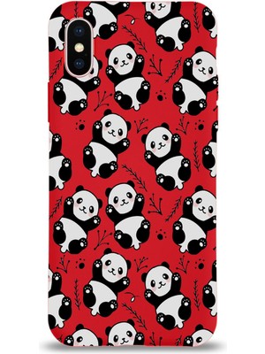 Printify Apple iPhone Xs Max ile Uyumlu Lansman Kılıf Panda Tasarımlı Içi Kadife Kaplı Kapak